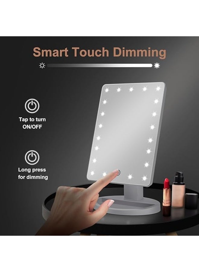 مرآة ماكياج قابلة للدوران مزودة بمصابيح ليد أبيض - Image 4